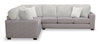 Made in Canada Koda 2-Piece Left-Facing Chenille Fabric Sectional with Reversible Cushions - Plush Paloma Grey | Sofa sectionnel de gauche Koda 2 pièces fabriqué au Canada en tissu de chenille avec coussins réversibles - gris Paloma luxueux