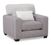 Made in Canada Koda 41" Chenille and Faux Fur Fabric Chair with Removable Cushions - Plush Paloma Grey | Fauteuil Koda de 41 po fabriqué au Canada en tissu de chenille et de fausse fourrure avec coussins amovibles - gris Paloma luxueux