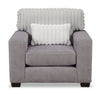 Made in Canada Koda 41" Chenille and Faux Fur Fabric Chair with Removable Cushions - Plush Paloma Grey | Fauteuil Koda de 41 po fabriqué au Canada en tissu de chenille et de fausse fourrure avec coussins amovibles - gris Paloma luxueux