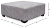 Made in Canada Koda 36" Chenille Fabric Ottoman - Plush Paloma Grey | Pouf Koda de 36 po fabriqué au Canada en tissu de chenille - gris Paloma luxueux