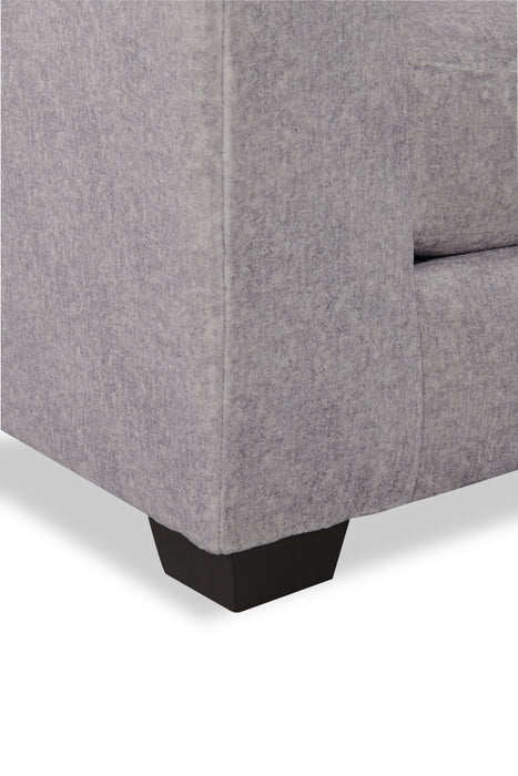 Made in Canada Koda 92\" Chenille and Faux Fur Fabric Sofa with Removable Cushions - Plush Paloma Grey