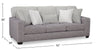 Made in Canada Koda 92" Chenille and Faux Fur Fabric Sofa with Removable Cushions - Plush Paloma Grey | Sofa Koda de 92 po fabriqué au Canada en tissu de chenille et de fausse fourrure avec coussins amovibles - gris Paloma luxueux