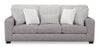 Made in Canada Koda 92" Chenille and Faux Fur Fabric Sofa with Removable Cushions - Plush Paloma Grey | Sofa Koda de 92 po fabriqué au Canada en tissu de chenille et de fausse fourrure avec coussins amovibles - gris Paloma luxueux