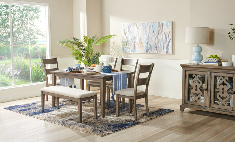 Krew Dining Table, Melamine, 60\"W - Grey