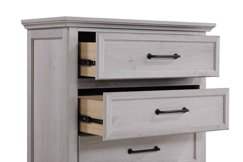 Kylie Bedroom Chest of Drawers, 5-Drawer, 35\"W x 51\"H - Sand