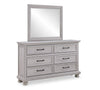 Kylie 6pc Bedroom Set with Storage Bed, Dresser, Mirror & Nightstand, Sand - King Size | Ensemble de chambre à coucher Kylie 6 pièces sable avec lit de rangement, commode, miroir et table de nuit - format très grand lit