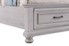 Kylie Platform Storage Bed with Headboard & Frame, Sand - King Size | Lit plateforme de rangement Kylie sable avec tête de lit et cadre de lit - format très grand lit