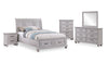 Kylie Platform Storage Bed with Headboard & Frame, Sand - Queen Size | Lit plateforme de rangement Kylie sable avec tête de lit et cadre de lit - format grand lit