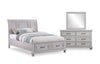 Kylie 5pc Bedroom Set with Storage Bed, Dresser & Mirror, Sand - Queen Size | Ensemble de chambre à coucher Kylie 5 pièces sable avec lit de rangement, commode et miroir - format grand lit