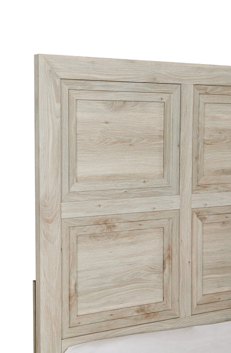 Lara Panel Bed with Headboard & Frame, Antique Grey - Queen Size