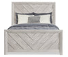 Lark 5pc Bedroom Set with Panel Bed, Dresser & Mirror, Rustic White  - Queen Size | Ensemble de chambre à coucher Lark 5 pièces blanc rustique avec lit à panneaux, commode et miroir - format grand lit