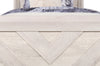 Lark Panel Bed with Headboard & Frame for Kids, Chevron Pattern, Rustic White - Twin Size | Lit à panneaux Lark blanc rustique pour enfants avec tête de lit, cadre et motif de chevrons - format lit simple
