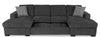 Made in Canada Legend 3-Piece Chenille Fabric Sleeper Sectional with Two Storage Chaises - Pepper Grey | Sofa-lit sectionnel Legend 3 pièces fabriqué au Canada en tissu de chenille avec 2 fauteuils longs de rangement - gris poivre