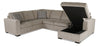 Made in Canada Legend 3-Piece Right-Facing Chenille Fabric Sleeper Sectional with Storage Chaise - Platinum Beige | Sofa-lit sectionnel de droite Legend 3 pièces fabriqué au Canada en tissu de chenille avec fauteuil long de rangement - beige platine