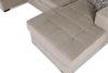 Made in Canada Legend 3-Piece Right-Facing Chenille Fabric Sleeper Sectional with Storage Chaise - Platinum Beige | Sofa-lit sectionnel de droite Legend 3 pièces fabriqué au Canada en tissu de chenille avec fauteuil long de rangement - beige platine