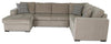 Made in Canada Legend 4-Piece Left-Facing Chenille Fabric Sleeper Sectional with Storage Chaise - Platinum Beige | Sofa-lit sectionnel de gauche Legend 4 pièces fabriqué au Canada en tissu de chenille avec fauteuil long de rangement - beige platine
