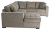 Made in Canada Legend 4-Piece Left-Facing Chenille Fabric Sleeper Sectional with Storage Chaise - Platinum Beige | Sofa-lit sectionnel de gauche Legend 4 pièces fabriqué au Canada en tissu de chenille avec fauteuil long de rangement - beige platine