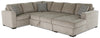 Made in Canada Legend 4-Piece Right-Facing Chenille Fabric Sleeper Sectional with Storage Chaise - Platinum Beige | Sofa-lit sectionnel de droite Legend 4 pièces fabriqué au Canada en tissu de chenille avec fauteuil long de rangement - beige platine