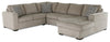 Made in Canada Legend 4-Piece Right-Facing Chenille Fabric Sleeper Sectional with Storage Chaise - Platinum Beige | Sofa-lit sectionnel de droite Legend 4 pièces fabriqué au Canada en tissu de chenille avec fauteuil long de rangement - beige platine