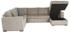 Made in Canada Legend 4-Piece Right-Facing Chenille Fabric Sleeper Sectional with Storage Chaise - Platinum Beige | Sofa-lit sectionnel de droite Legend 4 pièces fabriqué au Canada en tissu de chenille avec fauteuil long de rangement - beige platine