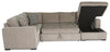 Made in Canada Legend 4-Piece Right-Facing Chenille Fabric Sleeper Sectional with Storage Chaise - Platinum Beige | Sofa-lit sectionnel de droite Legend 4 pièces fabriqué au Canada en tissu de chenille avec fauteuil long de rangement - beige platine