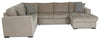 Made in Canada Legend 4-Piece Right-Facing Chenille Fabric Sleeper Sectional with Storage Chaise - Platinum Beige | Sofa-lit sectionnel de droite Legend 4 pièces fabriqué au Canada en tissu de chenille avec fauteuil long de rangement - beige platine