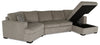 Made in Canada Legend 3-Piece Left-Facing Chenille Fabric Cuddler Sleeper Sectional with Chaise - Platinum Beige | Sofa-lit sectionnel enveloppant de gauche Legend 3 pièces fabriqué au Canada en tissu de chenille avec fauteuil long - beige platine