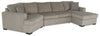 Made in Canada Legend 3-Piece Left-Facing Chenille Fabric Cuddler Sleeper Sectional with Chaise - Platinum Beige | Sofa-lit sectionnel enveloppant de gauche Legend 3 pièces fabriqué au Canada en tissu de chenille avec fauteuil long - beige platine