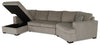 Made in Canada Legend 3-Piece Right-Facing Chenille Fabric Cuddler Sleeper Sectional with Chaise - Platinum Beige | Sofa-lit sectionnel enveloppant de droite Legend 3 pièces fabriqué au Canada en tissu de chenille avec fauteuil long - beige platine