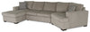 Made in Canada Legend 3-Piece Right-Facing Chenille Fabric Cuddler Sleeper Sectional with Chaise - Platinum Beige | Sofa-lit sectionnel enveloppant de droite Legend 3 pièces fabriqué au Canada en tissu de chenille avec fauteuil long - beige platine
