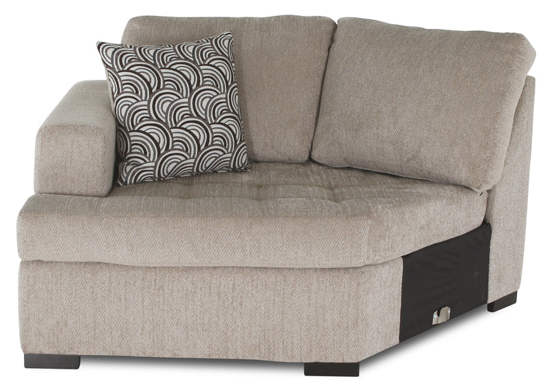 Made in Canada Legend 2-Piece Left-Facing Chenille Fabric Cuddler Sectional - Platinum Beige
