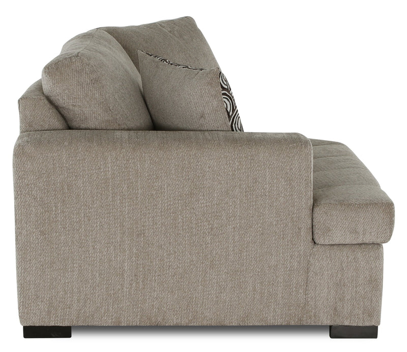 Made in Canada Legend 2-Piece Left-Facing Chenille Fabric Cuddler Sectional - Platinum Beige
