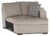 Made in Canada Legend 2-Piece Right-Facing Chenille Fabric Cuddler Sectional - Platinum Beige | Sofa sectionnel de droite Legend 2 pièces fabriqué au Canada en tissu de chenille avec fauteuil enveloppant - beige platine