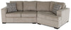 Made in Canada Legend 2-Piece Right-Facing Chenille Fabric Cuddler Sectional - Platinum Beige | Sofa sectionnel de droite Legend 2 pièces fabriqué au Canada en tissu de chenille avec fauteuil enveloppant - beige platine