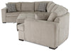 Made in Canada Legend 3-Piece Right-Facing Chenille Fabric Cuddler Sleeper Sectional - Platinum Beige | Sofa-lit sectionnel de droite Legend 3 pièces fabriqué au Canada en tissu de chenille avec fauteuil enveloppant - beige platine