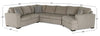 Made in Canada Legend 4-Piece Right-Facing Chenille Fabric Cuddler Sleeper Sectional - Platinum Beige | Sofa-lit sectionnel de droite Legend 4 pièces fabriqué au Canada en tissu de chenille avec fauteuil enveloppant - beige platine
