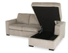 Made in Canada Legend 2-Piece Right-Facing Chenille Fabric Sleeper Sectional with Storage Chaise - Platinum Beige | Sofa-lit sectionnel de droite Legend 2 pièces fabriqué au Canada en tissu de chenille avec fauteuil long de rangement - beige platine