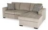 Made in Canada Legend 2-Piece Right-Facing Chenille Fabric Sleeper Sectional with Storage Chaise - Platinum Beige | Sofa-lit sectionnel de droite Legend 2 pièces fabriqué au Canada en tissu de chenille avec fauteuil long de rangement - beige platine