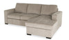 Made in Canada Legend 2-Piece Right-Facing Chenille Fabric Sleeper Sectional with Storage Chaise - Platinum Beige | Sofa-lit sectionnel de droite Legend 2 pièces fabriqué au Canada en tissu de chenille avec fauteuil long de rangement - beige platine