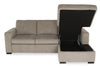 Made in Canada Legend 2-Piece Right-Facing Chenille Fabric Sleeper Sectional with Storage Chaise - Platinum Beige | Sofa-lit sectionnel de droite Legend 2 pièces fabriqué au Canada en tissu de chenille avec fauteuil long de rangement - beige platine