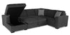 Made in Canada Legend 3-Piece Left-Facing Chenille Fabric Sleeper Sectional with Storage Chaise - Pepper Grey | Sofa-lit sectionnel de gauche Legend 3 pièces fabriqué au Canada en tissu de chenille avec fauteuil long de rangement - gris poivre
