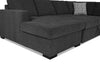 Made in Canada Legend 3-Piece Left-Facing Chenille Fabric Sleeper Sectional with Storage Chaise - Pepper Grey | Sofa-lit sectionnel de gauche Legend 3 pièces fabriqué au Canada en tissu de chenille avec fauteuil long de rangement - gris poivre