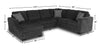 Made in Canada Legend 3-Piece Left-Facing Chenille Fabric Sleeper Sectional with Storage Chaise - Pepper Grey | Sofa-lit sectionnel de gauche Legend 3 pièces fabriqué au Canada en tissu de chenille avec fauteuil long de rangement - gris poivre