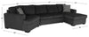 Made in Canada Legend 3-Piece Left-Facing Chenille Fabric Cuddler Sleeper Sectional with Chaise - Pepper Grey | Sofa-lit sectionnel enveloppant de gauche Legend 3 pièces fabriqué au Canada en tissu de chenille avec fauteuil long - gris poivre
