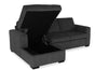 Made in Canada Legend 2-Piece Left-Facing Chenille Fabric Sleeper Sectional with Storage Chaise - Pepper Grey | Sofa-lit sectionnel de gauche Legend 2 pièces fabriqué au Canada en tissu de chenille avec fauteuil long de rangement - gris poivre