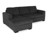 Made in Canada Legend 2-Piece Left-Facing Chenille Fabric Sleeper Sectional with Storage Chaise - Pepper Grey | Sofa-lit sectionnel de gauche Legend 2 pièces fabriqué au Canada en tissu de chenille avec fauteuil long de rangement - gris poivre
