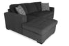Made in Canada Legend 2-Piece Left-Facing Chenille Fabric Sleeper Sectional with Storage Chaise - Pepper Grey | Sofa-lit sectionnel de gauche Legend 2 pièces fabriqué au Canada en tissu de chenille avec fauteuil long de rangement - gris poivre