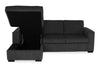 Made in Canada Legend 2-Piece Left-Facing Chenille Fabric Sleeper Sectional with Storage Chaise - Pepper Grey | Sofa-lit sectionnel de gauche Legend 2 pièces fabriqué au Canada en tissu de chenille avec fauteuil long de rangement - gris poivre