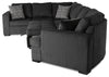 Made in Canada Legend 4-Piece Right-Facing Chenille Fabric Cuddler Sleeper Sectional - Pepper Grey | Sofa-lit sectionnel de droite Legend 4 pièces fabriqué au Canada en tissu de chenille avec fauteuil enveloppant - gris poivre