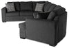 Made in Canada Legend 4-Piece Right-Facing Chenille Fabric Cuddler Sleeper Sectional - Pepper Grey | Sofa-lit sectionnel de droite Legend 4 pièces fabriqué au Canada en tissu de chenille avec fauteuil enveloppant - gris poivre